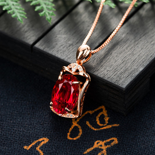 Crimson Elegance Pendant Necklace
